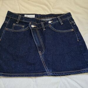 ZARA Dark Blue Denim Mini Skirt